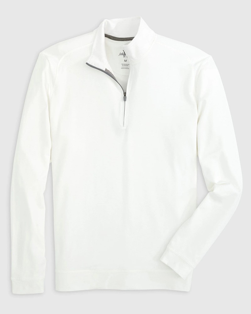 johnnie-O Vaughn Jr. Striped Performance 1/4 Zip Pullover White Size 12