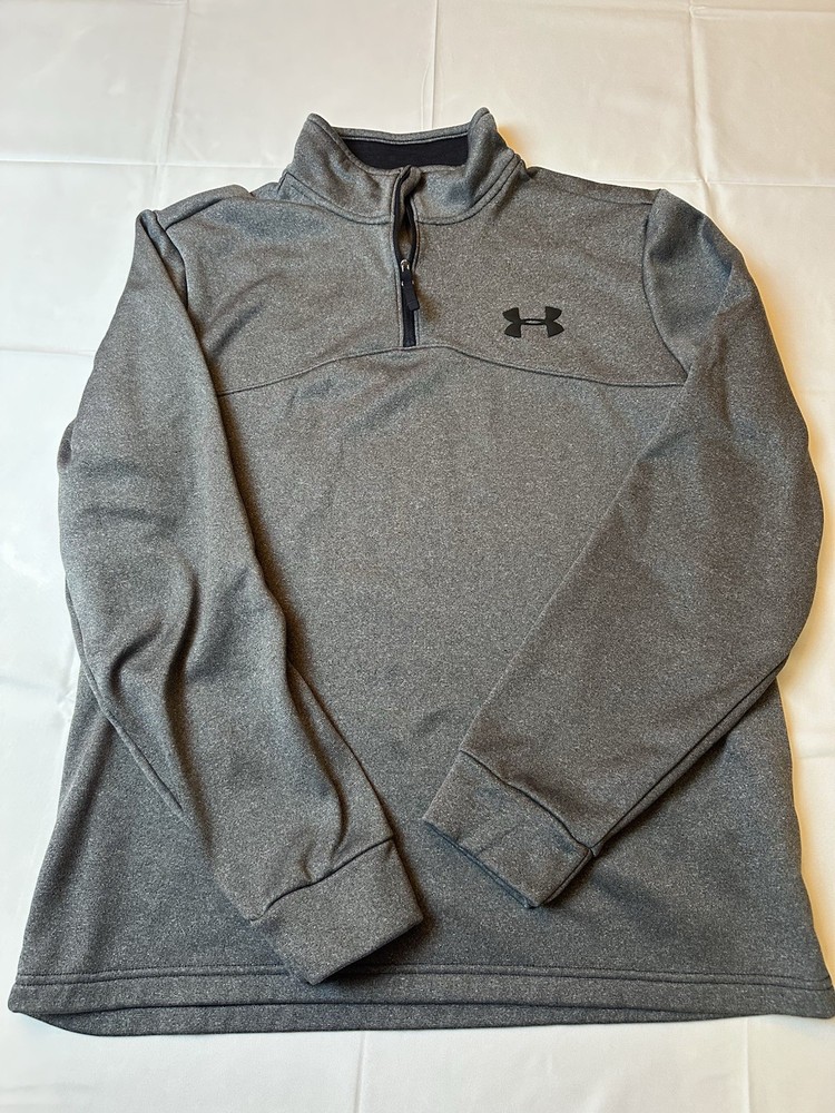 Under Armour Coldgear Loose Fit 1/4 Zip Pullover Men's Size Medium Gray Fleece