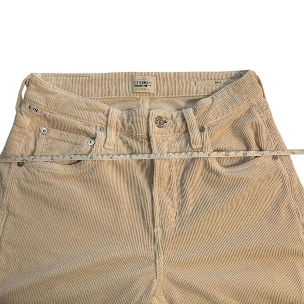 Citizens of Humanity Womens Beige Corduroy NEVE Straight Leg Pants in Size 24 for Timeless Style and Comfort