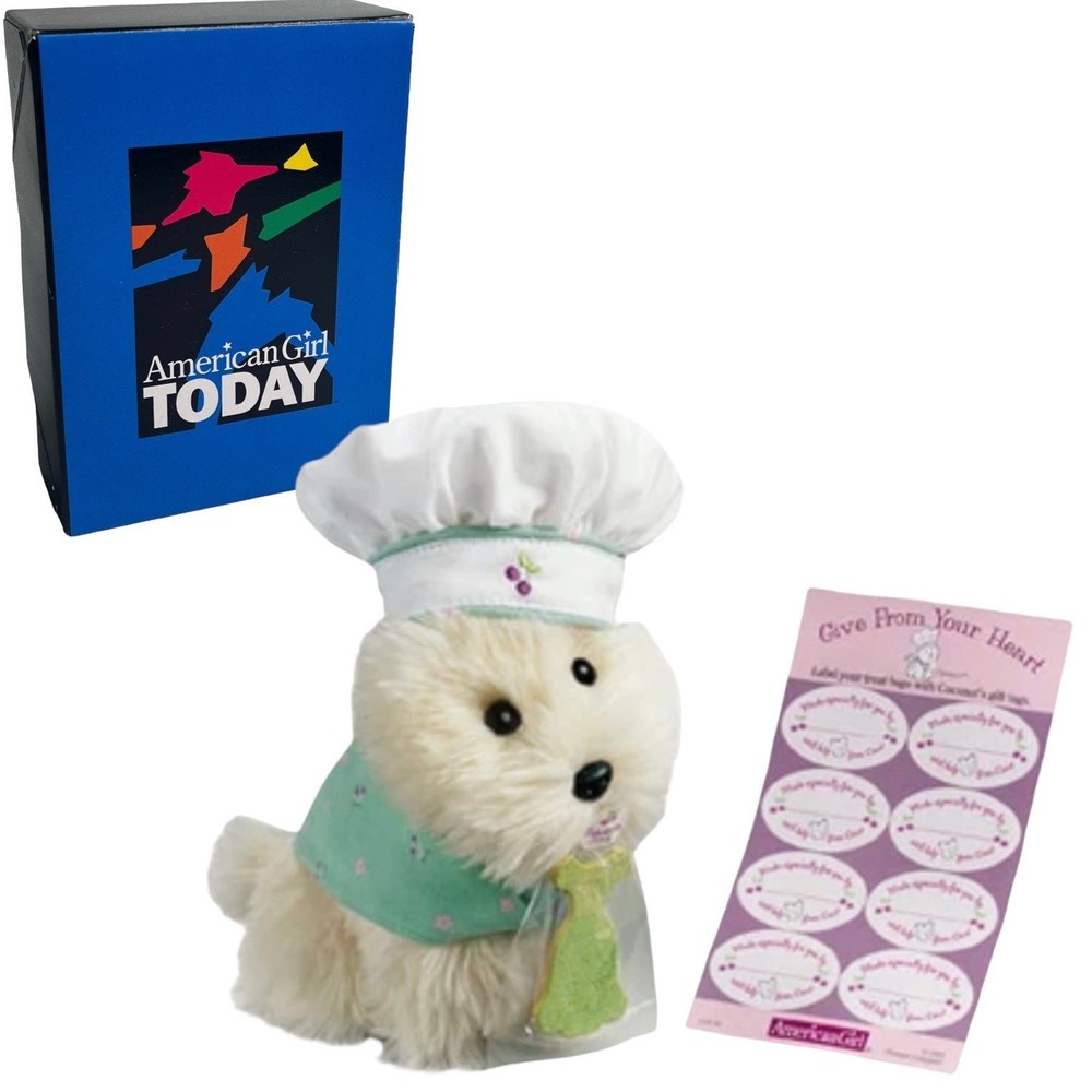 American Girl Today COCONUT COOKING ACCESSORIES Baking Chef Hat Scarf Cookie BOX