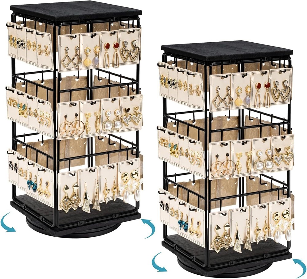 360° Rotating Earring Display Stand for Shop Showcase & Retail Sales