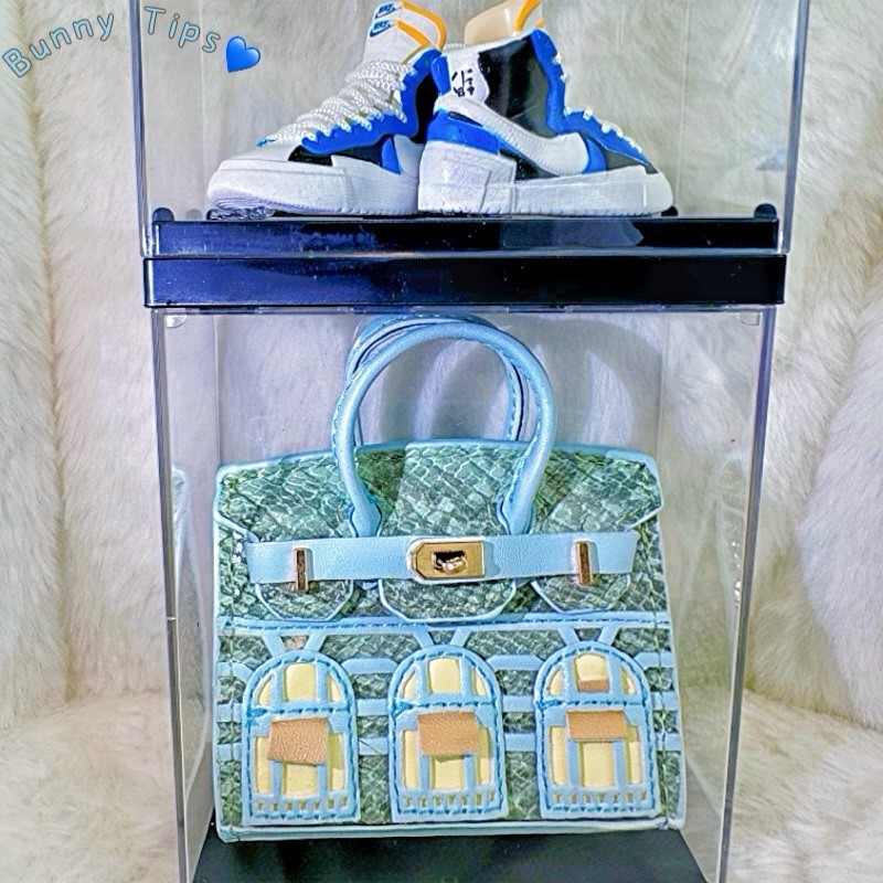 Cute Leather Mini Wallet Lipstick Keychain Bag Charm for AirPod Ladies Car Accessory  