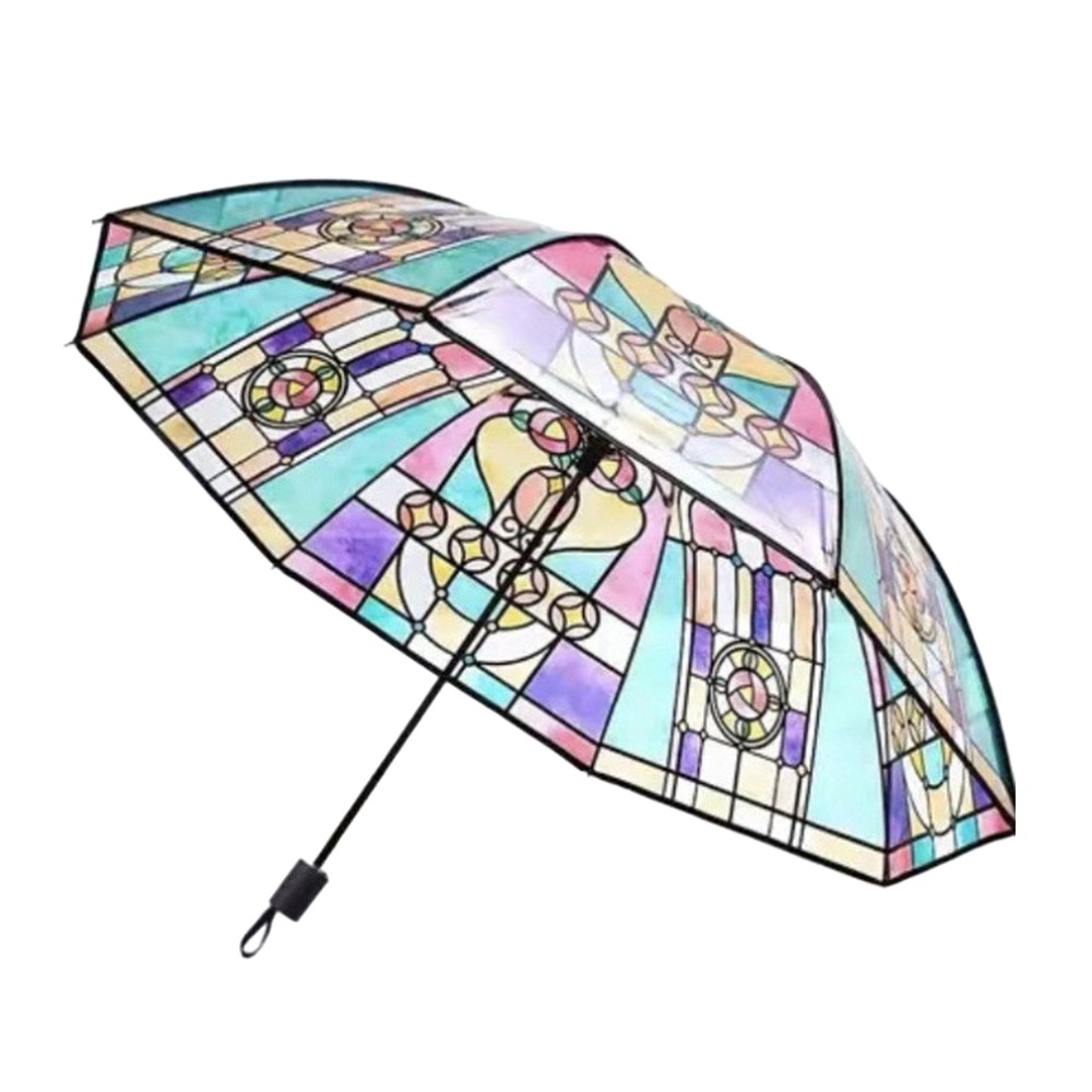 1pc Stained Glass Umbrella Japan Art Design With Automatic Closure New