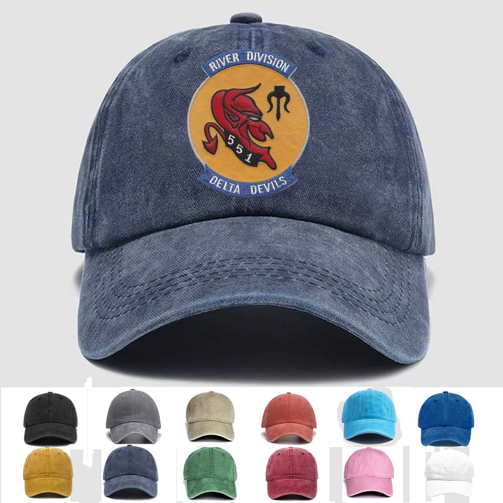 Custom Embroidered Hat RIVDIV-551 River Interdiction Division, Veteran Cap, Gift