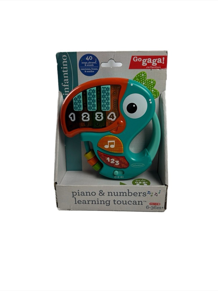 Infantino Musical Toucan Toy with Piano and Numbers for Babies - Go GaGa Collection