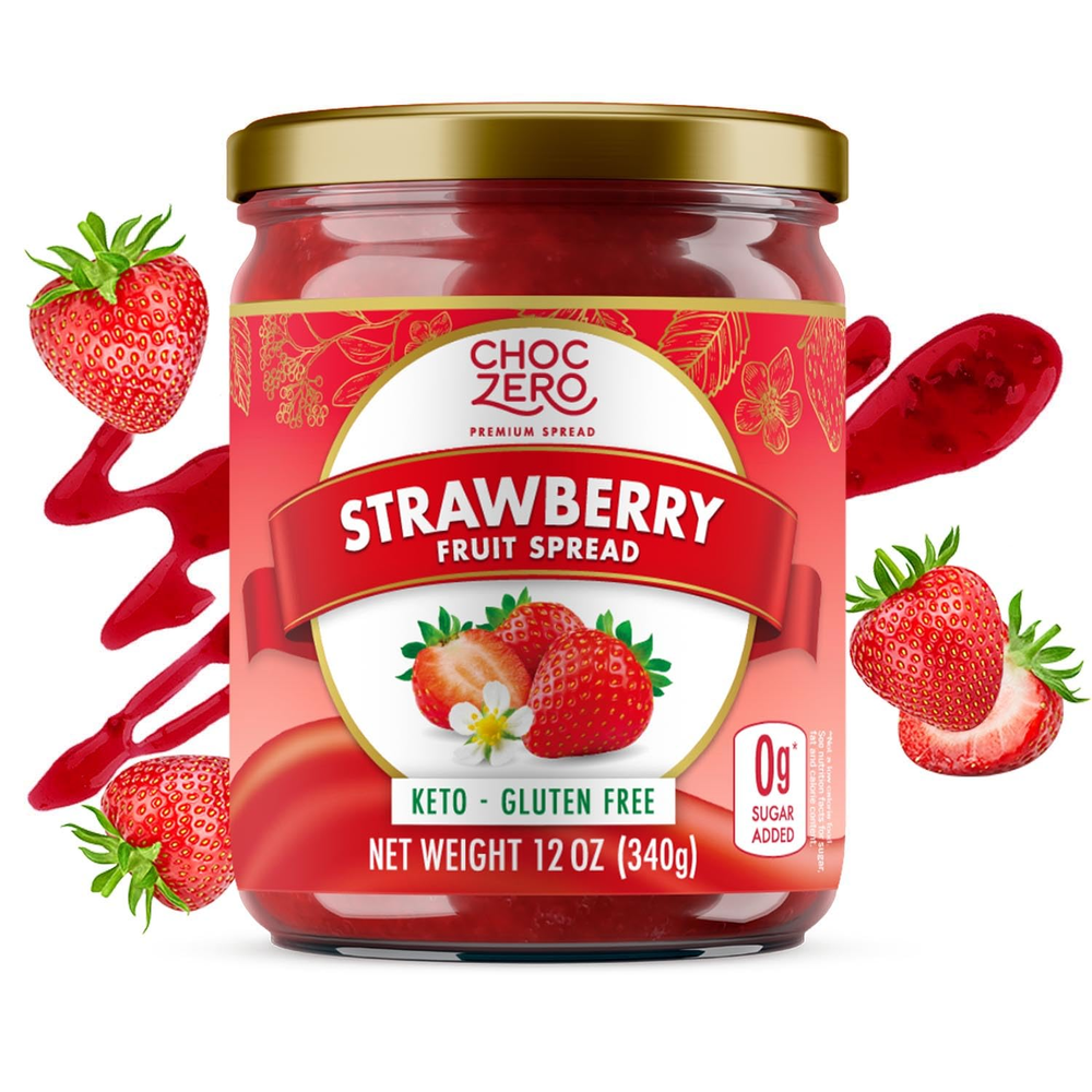 Keto Strawberry Fruit Spread, No Sugar Added, Keto Friendly, All Natural, Gluten