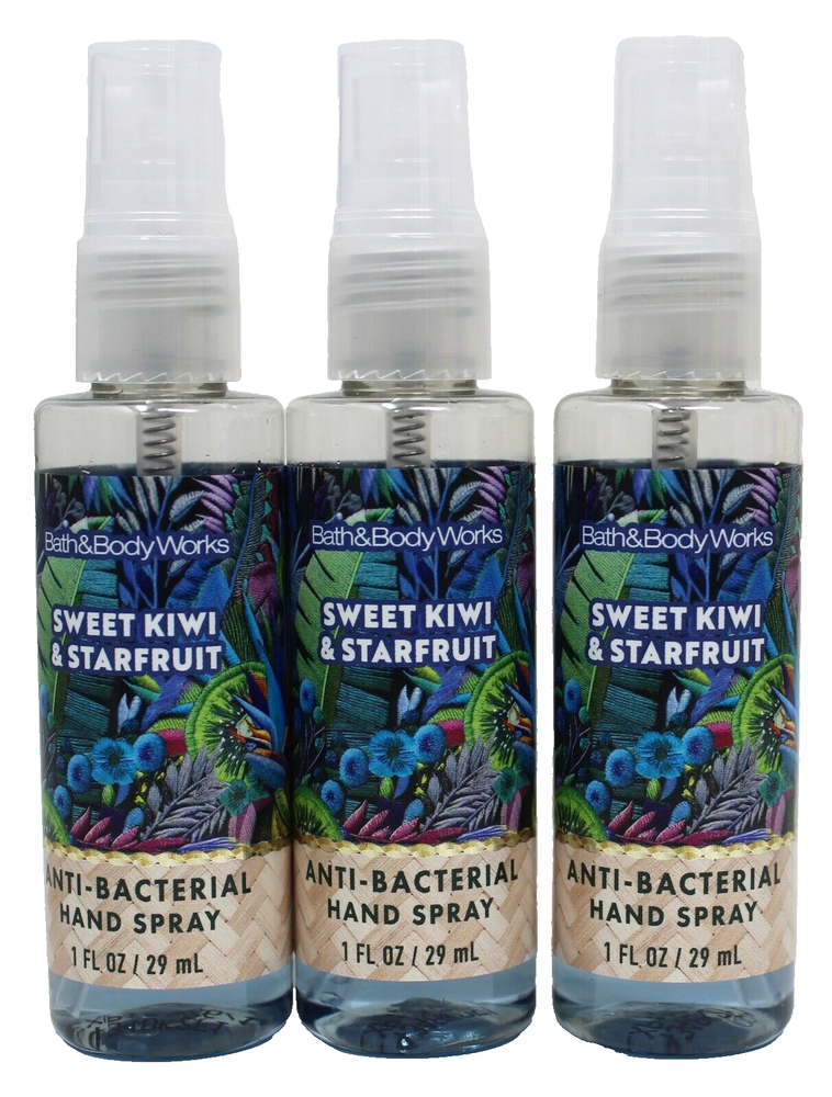 Bath Body Works Sweet Kiwi & Starfruit Anti Bacterial Hand Sanitizer Spray Lot 3