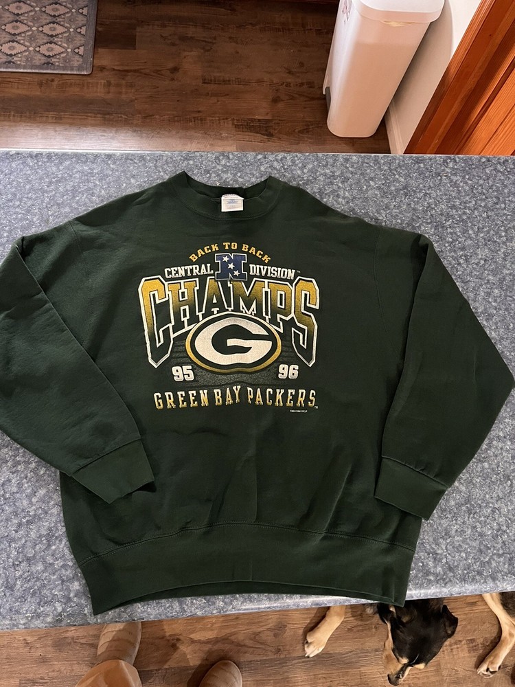 Vintage Green Bay Packers ProPlayer Sweatshirt Large 1996 Nfl Central Champs 90s