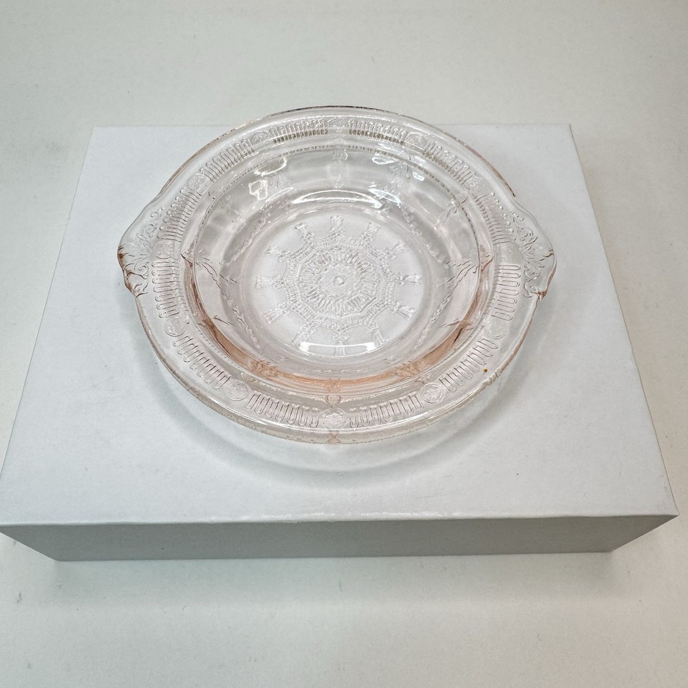 Anchor Hocking Cameo/Ballerina Pink Depression Glass Mini 4” Butter Dish Base