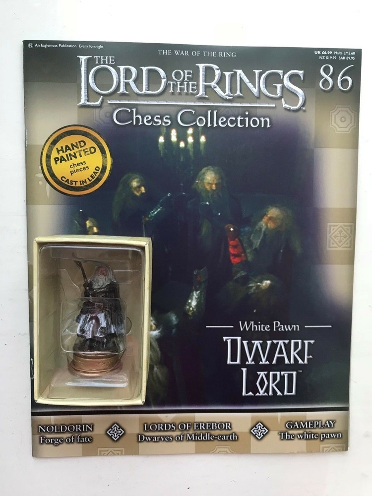 LORD OF THE RINGS CHESS COLLECTION 86 DWARF LORD EAGLEMOSS FIGURINE + MAGAZINE