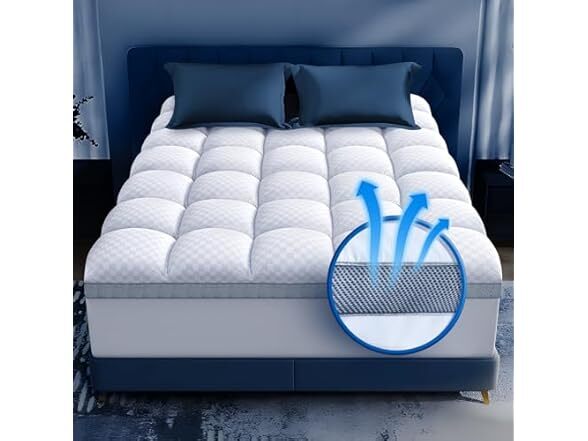 Premium Queen Memory Foam Mattress Topper White