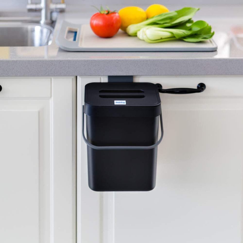 Compost Bin for Kitchen Countertop under SinkBathroom Hanging Small Trash Can w
