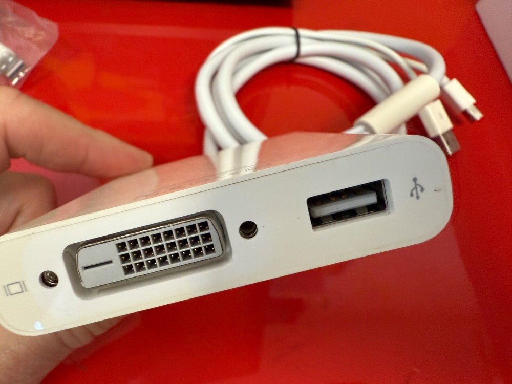 Apple Mini Display Port to Dual-link DVI Adapter w/ USB A1306 (Genuine) for 30