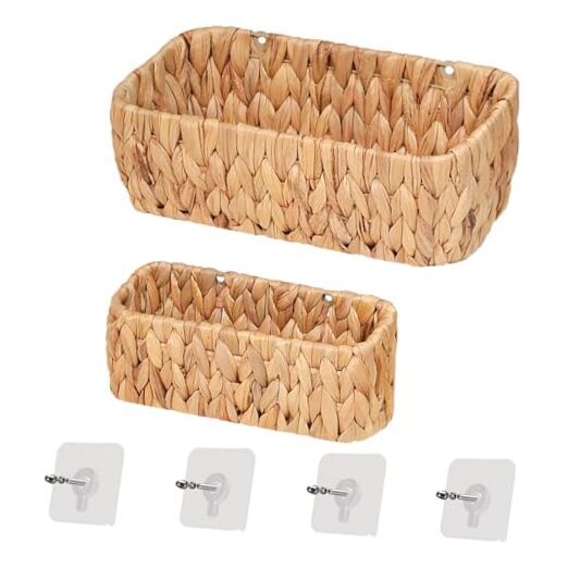 Woven Hanging Wall Baskets for Storage, Water Hyacinth Bathroom Water hyacinth