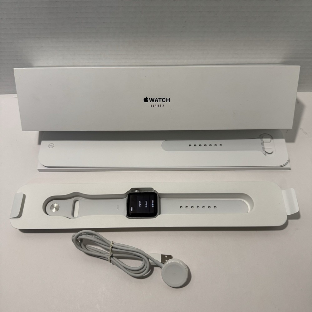 Apple Watch Series 3 38mm Stainless Steel GPS Cellular White Band A1860