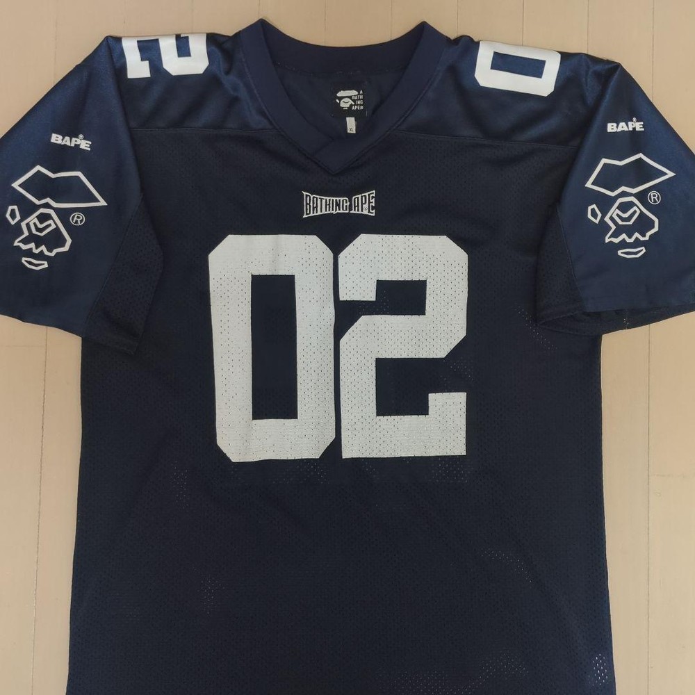 Excellent Used BAPE Shirt XL Authentic Rare Early Ape Football Jersey Xl
