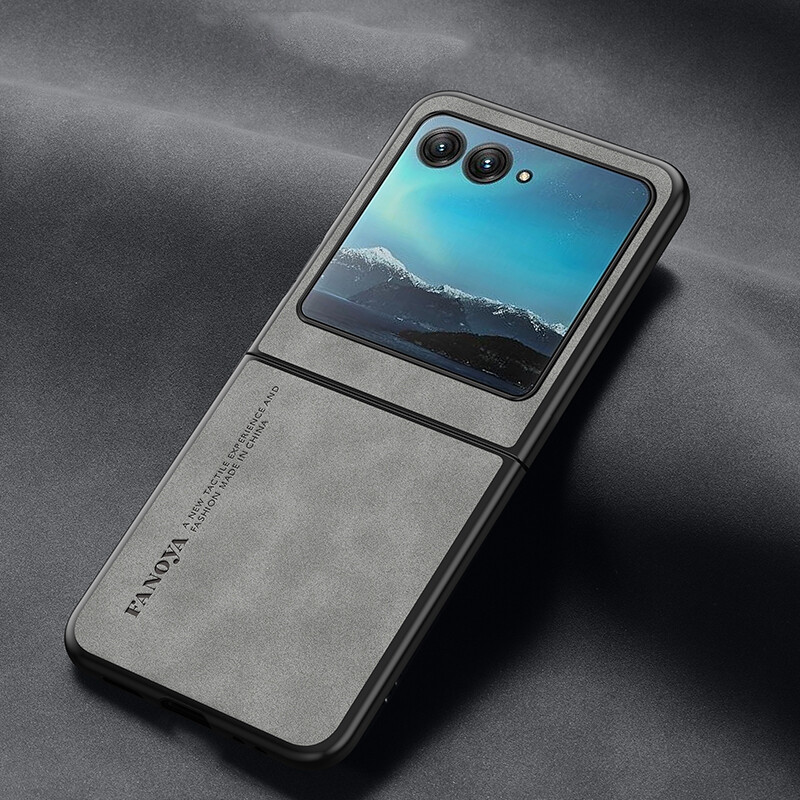 Slim Leather Case for Motorola Razr 2024 with Screen Protector