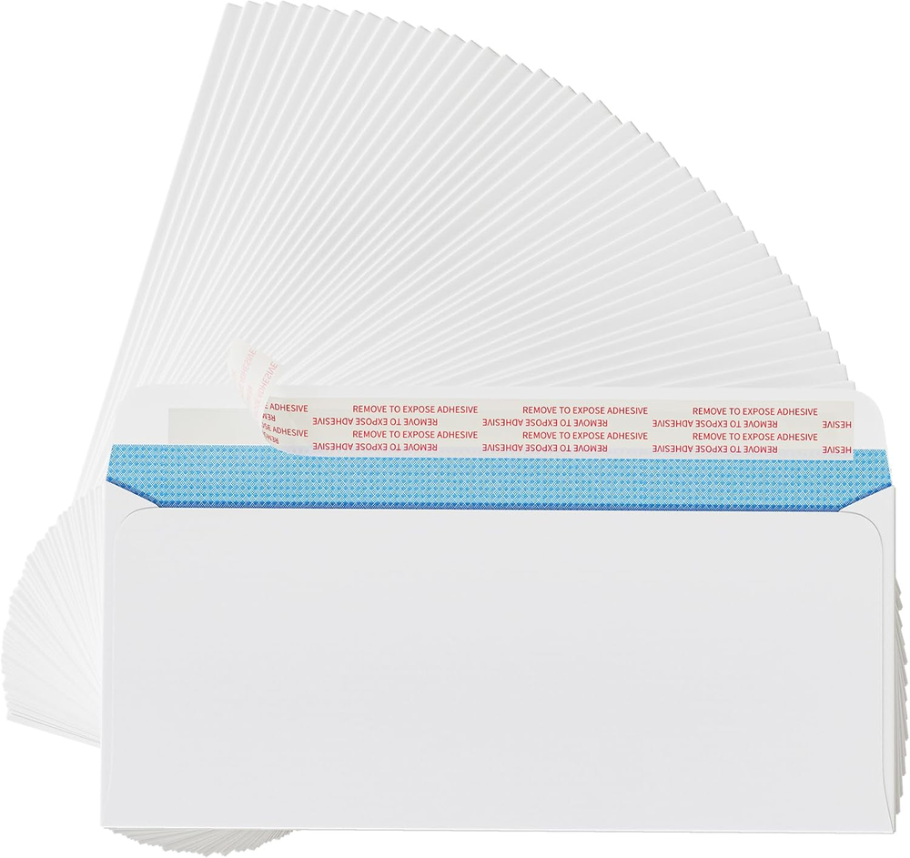#10 Envelopes Self Seal Security Tinted Envelopes for Privacy & Business, Peel a