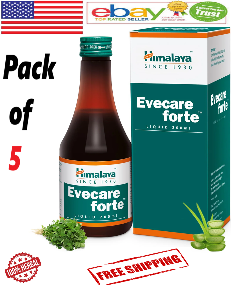 5x Himalaya Evecare Forte Syrup For Women Wellness 200ml. Each (FREE SHIP)