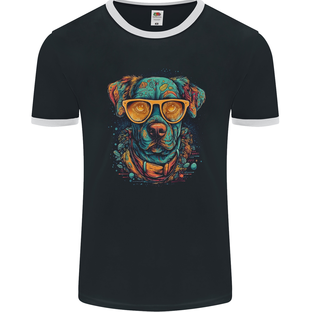 A Cool Dog With Glasses Mens Ringer T-Shirt FotL