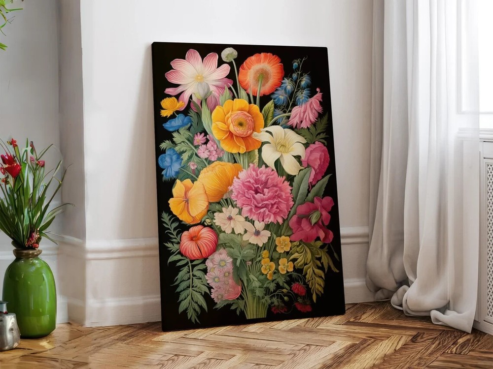 Vintage Wildflowers Unframed Canvas Print Australian Botanicals Wall Art