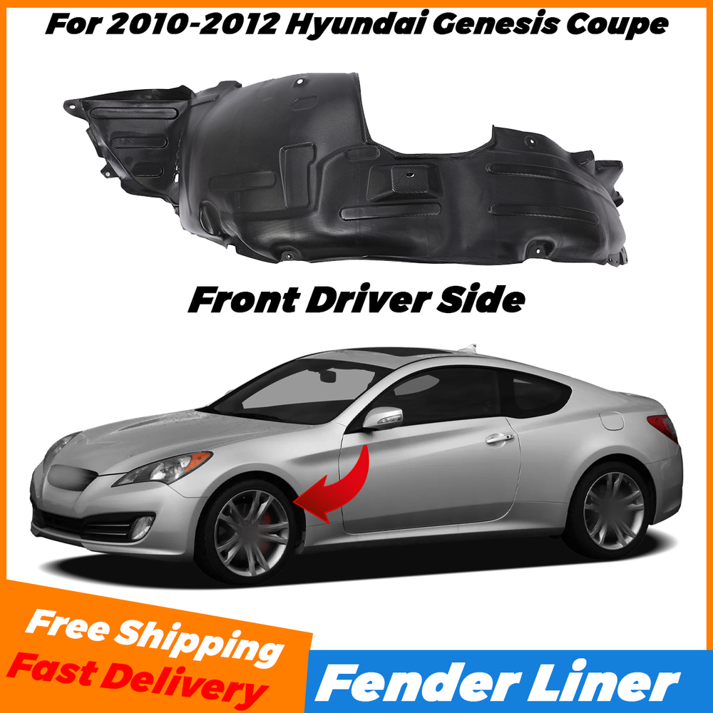OEM Fender Liner Front Driver Side 868112M000 for Hyundai Genesis Coupe 2010-2012