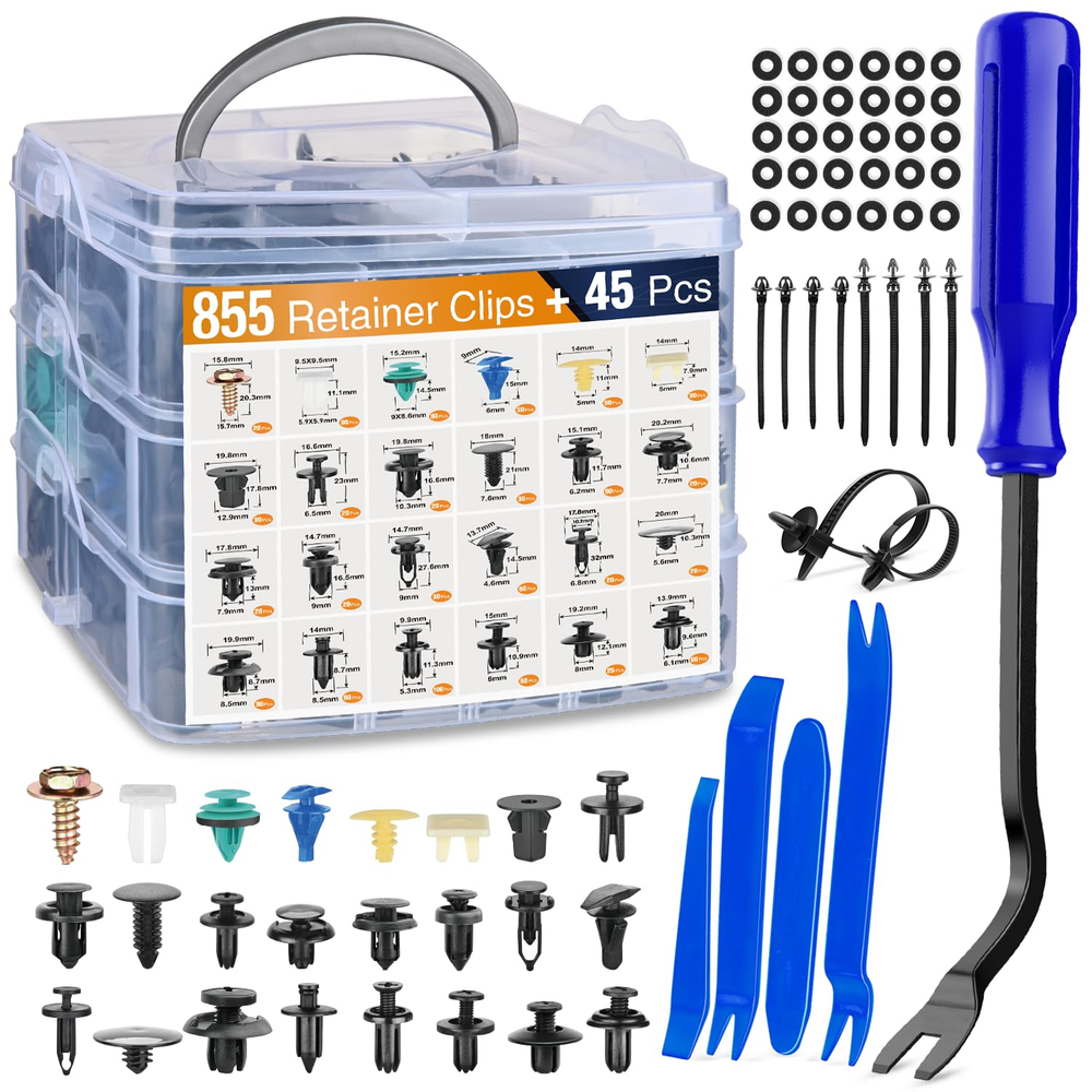 GOOACC 900Pcs Plastic Rivets and Auto Body Fasteners Assortment -24 Most Popular
