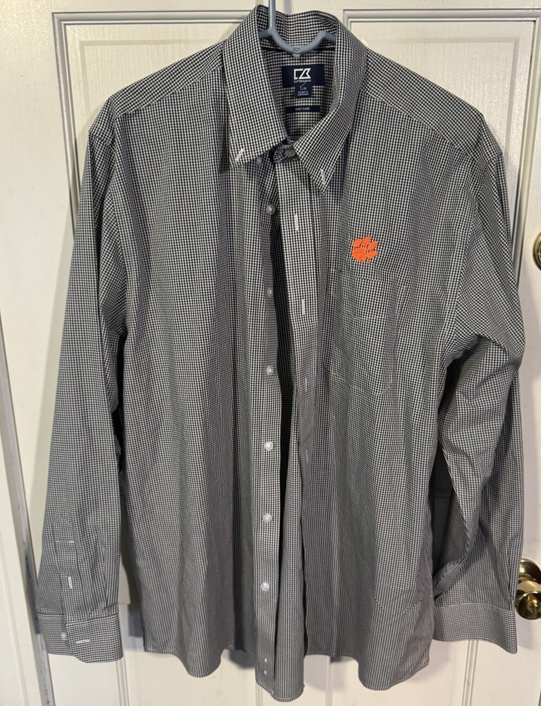 Cutter Buck CB Button Up Long Sleeve Casual Shirt Men Size Large!!!