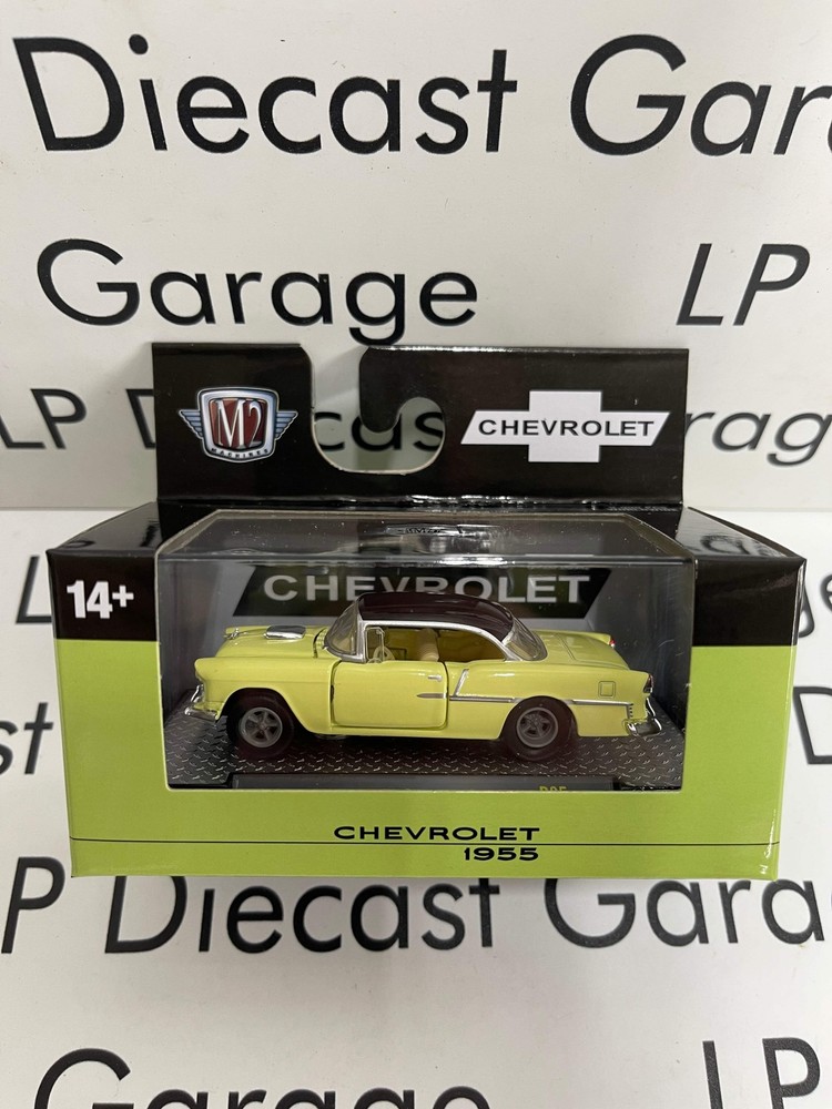 M2 1955 Chevrolet Bel-Air Yellow w/ Black Top 1:64 Diecast
