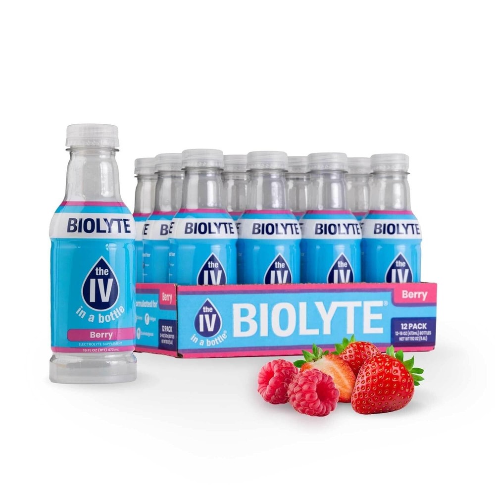 Berry-Flavored Electrolyte Drink - IV in a Bottle, 12-Pack for Rapid Hydration