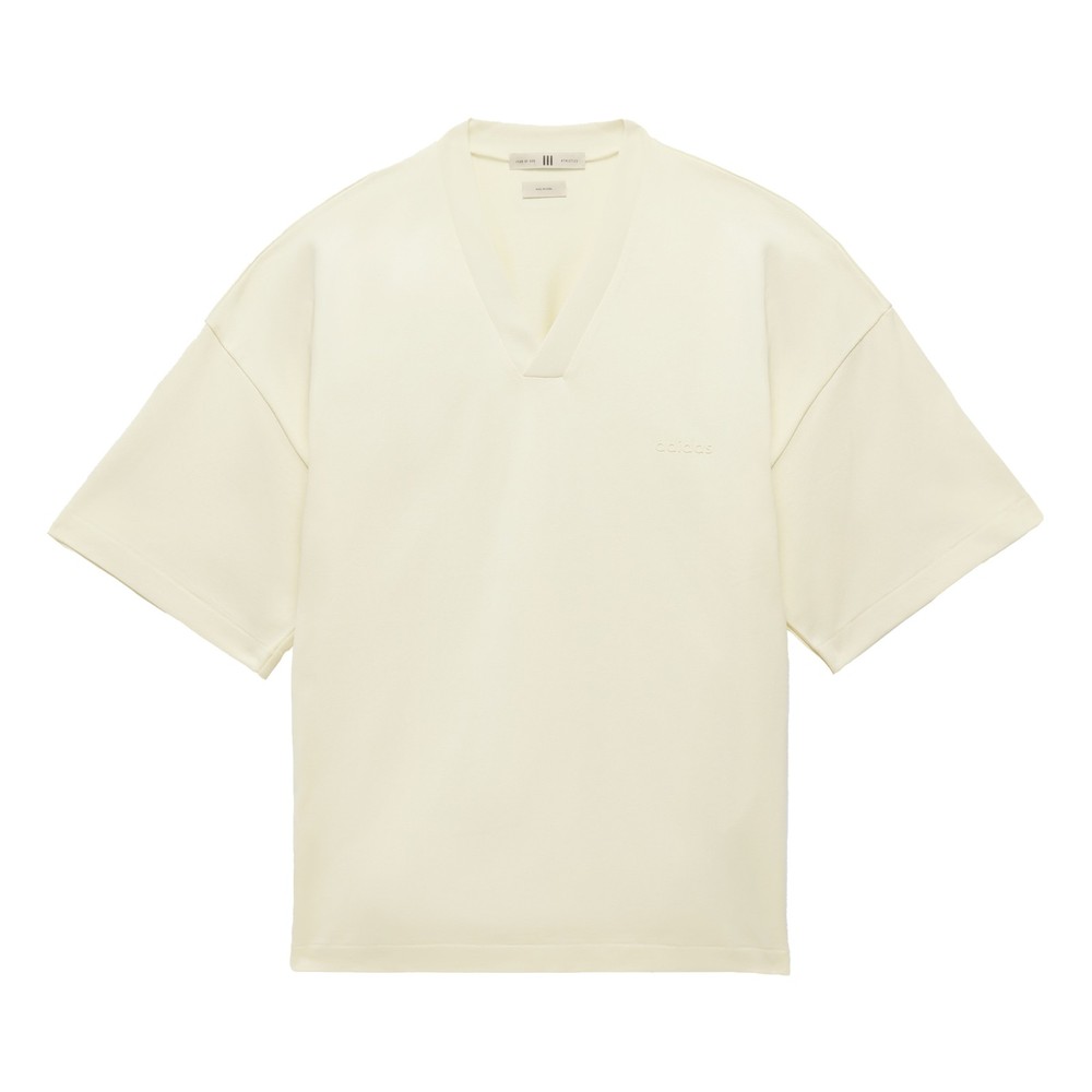 adidas Fear Of God Athletics V Neck Short Sleeve T-Shirt Mens Off White Casual T
