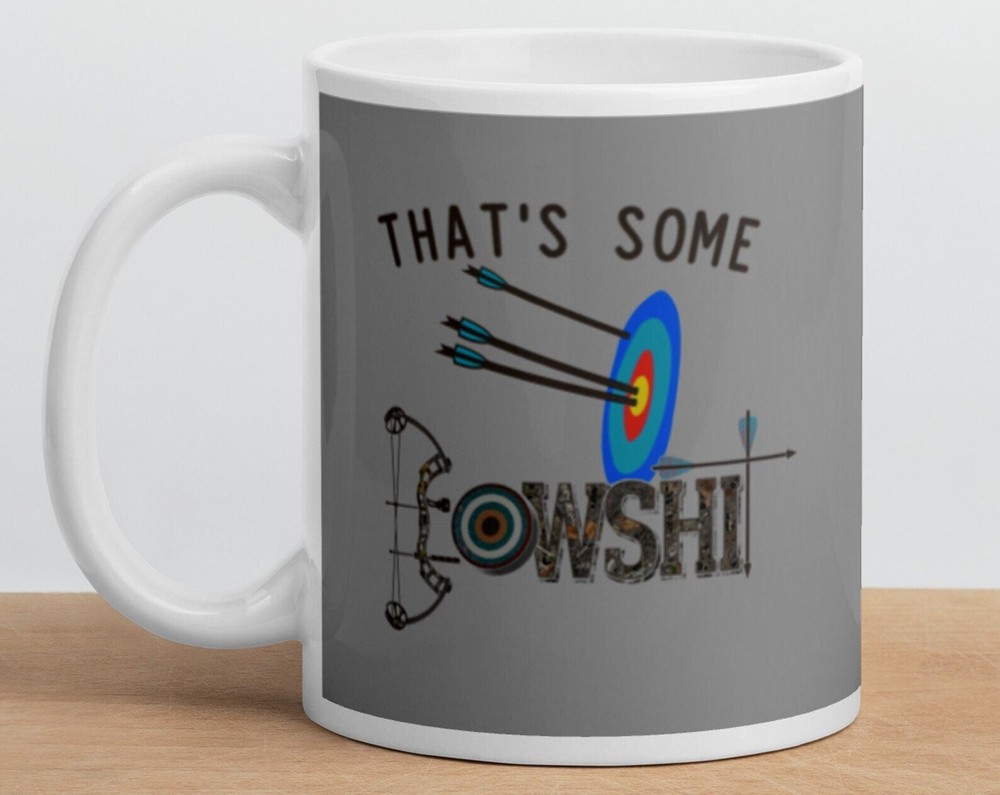 Funny Archery Bowhunting White Glossy Coffee Tea Cup Mug