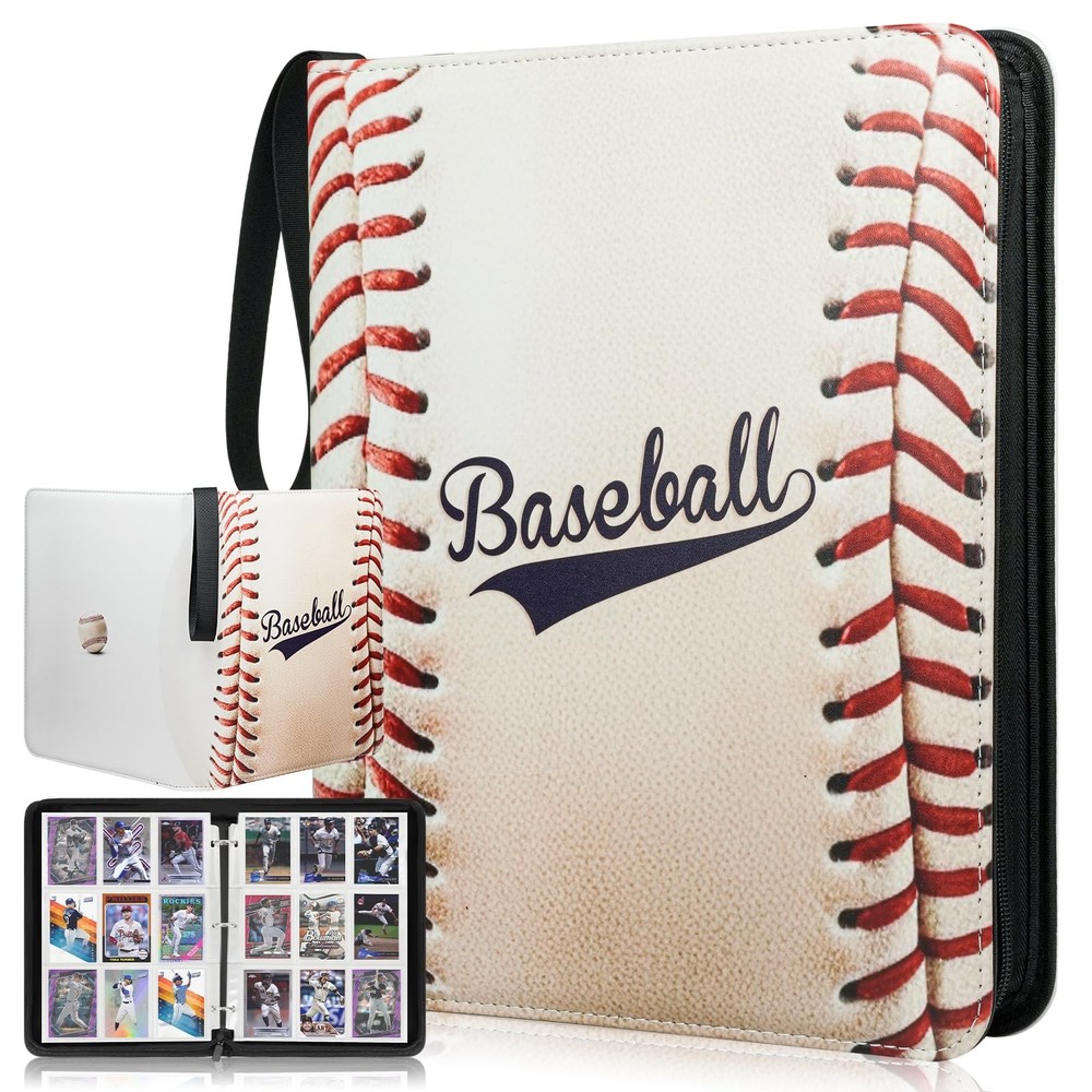 1080 Pocket Baseball Card Binder with 9-Pocket Pages and 60 Removable Sheets for Trading Cards