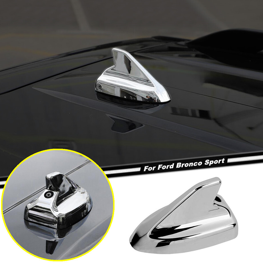 Car Roof Antenna Base Cover Trim For Ford Bronco Sport 21-24 Accessories Chrome
