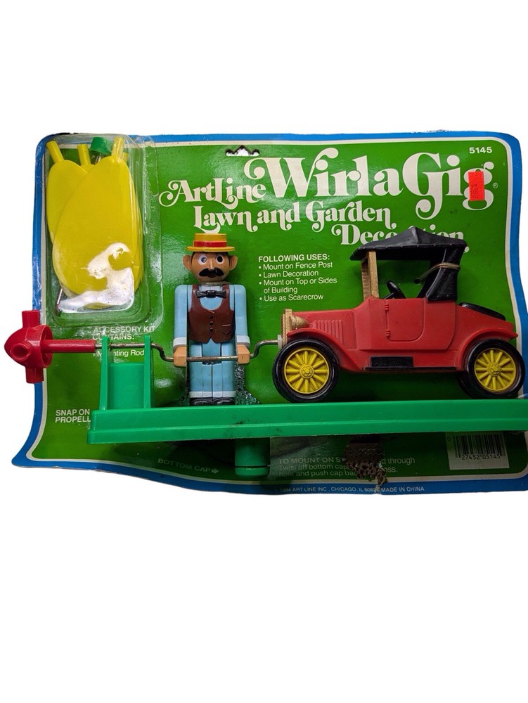 Artline Wirlagig Lawn And Garden Decoration Man Starting Car