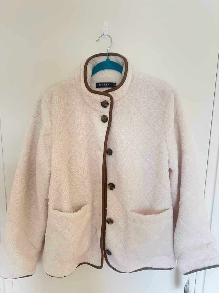 NWT Ralph Lauren Quilted Faux Shearling Jacket Size L