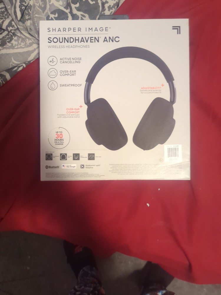Sharper Image Soundhaven ANC Wireless Headphones in Black – Noise Canceling & Premium Audio