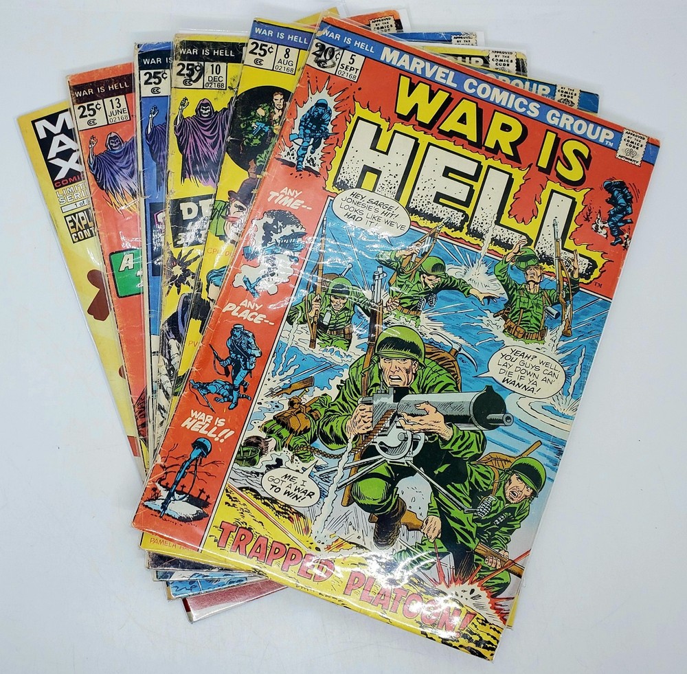 Vintage LOT of 6 War Is Hell #1-13 (Marvel Comics 1973) 1st Edition 1st Print!🔥