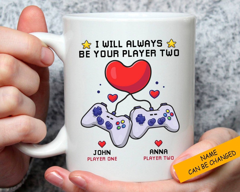 Personalized Funny Gaming Couple Gift Mug I Will Always Be Your Player Two Cute