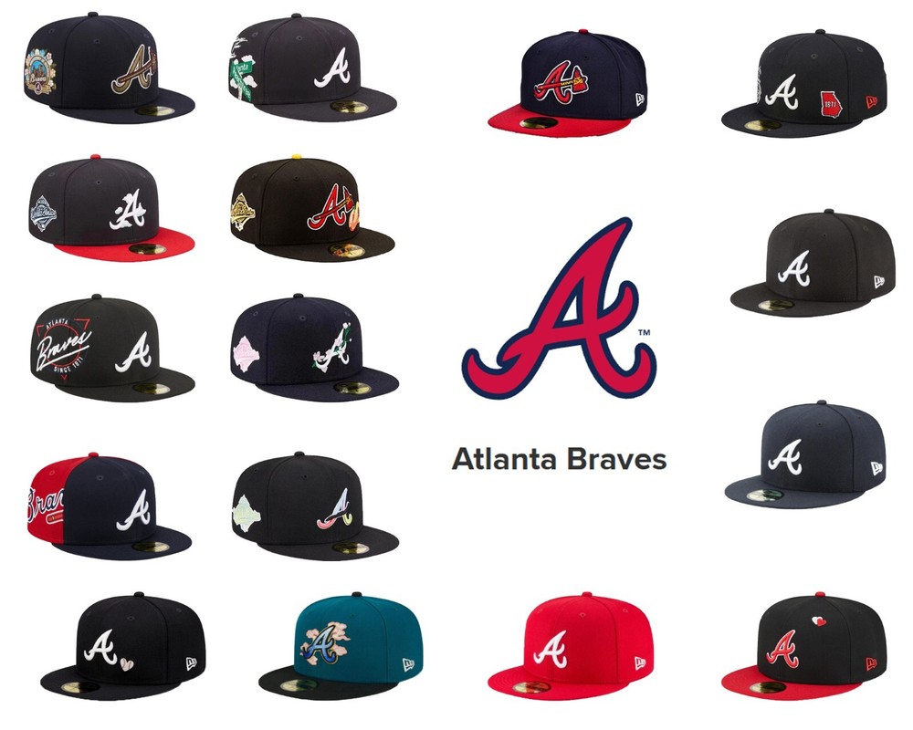 New MLB Atlanta Braves New Era Men's Baseball Cap 59FIFTY Fitted Cap