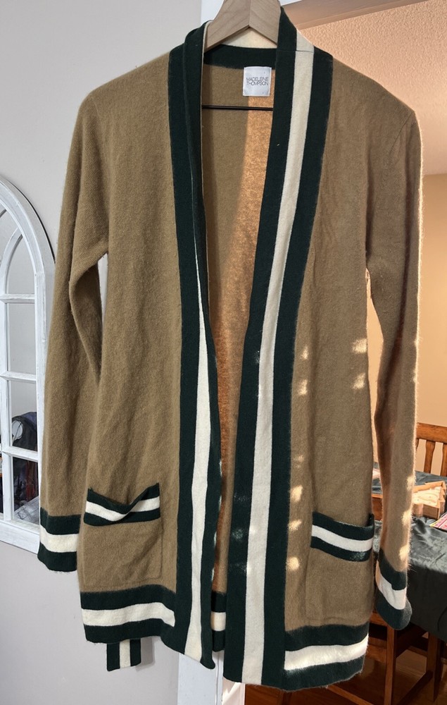 Luxury Madeline Thompson 100% Cashmere Tibbs Belted Cardigan for Women in Size Large