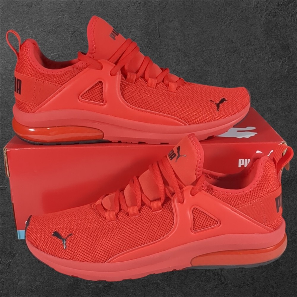 PUMA Electron 2.0 Sneaker Red Black Men's 11.5 Mesh Athletic Shoe 385669 03