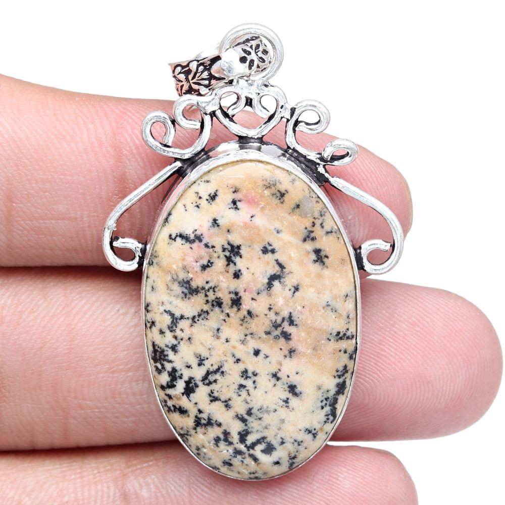 Pendant Hunny Dendritic Opal Gemstone Mother'Day Silver Jewelry 2