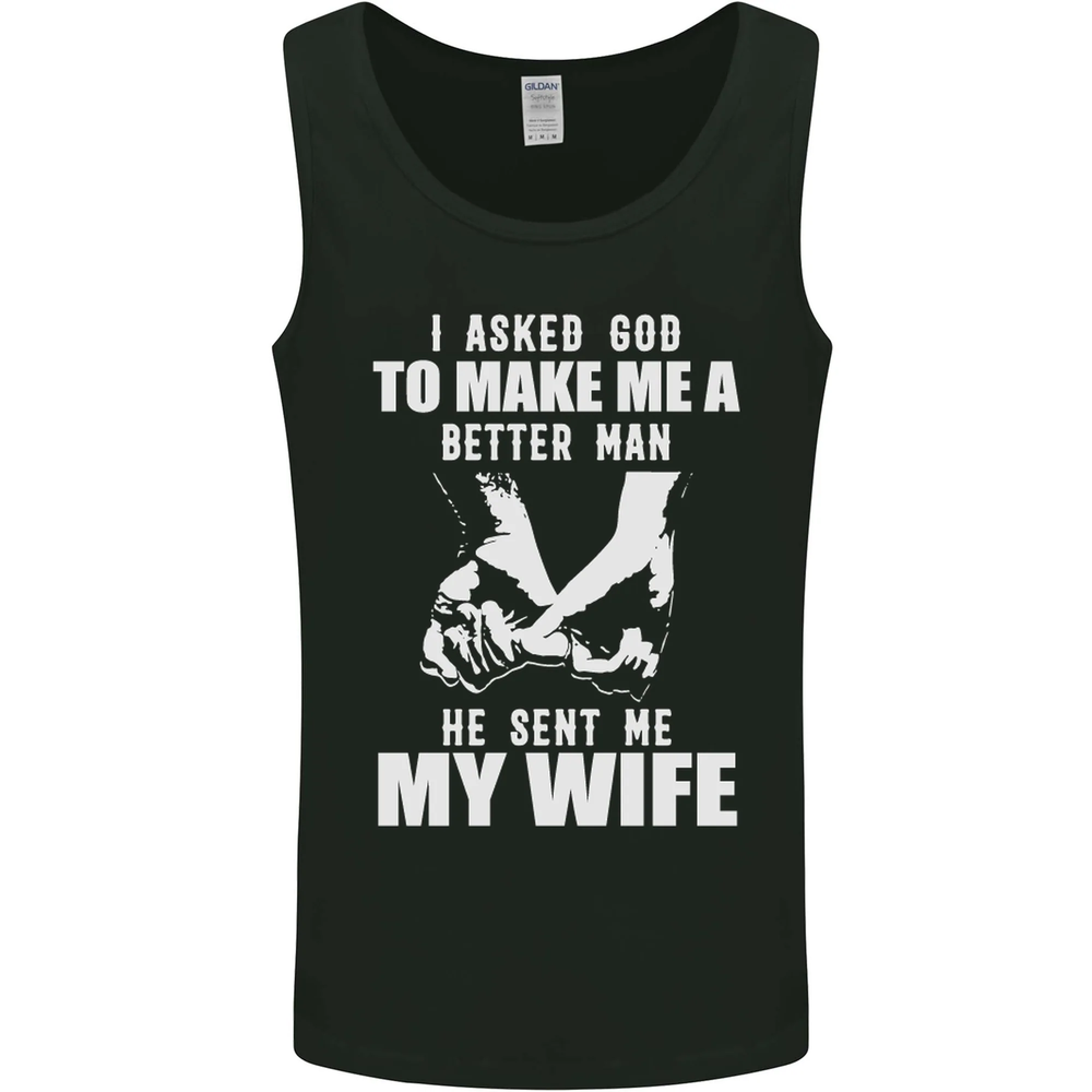 Husband & Wife Wedding Anniversary God Mens Vest Tank Top
