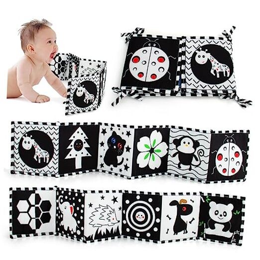 High Contrast Black & White Baby Toys for Newborn Brain Development