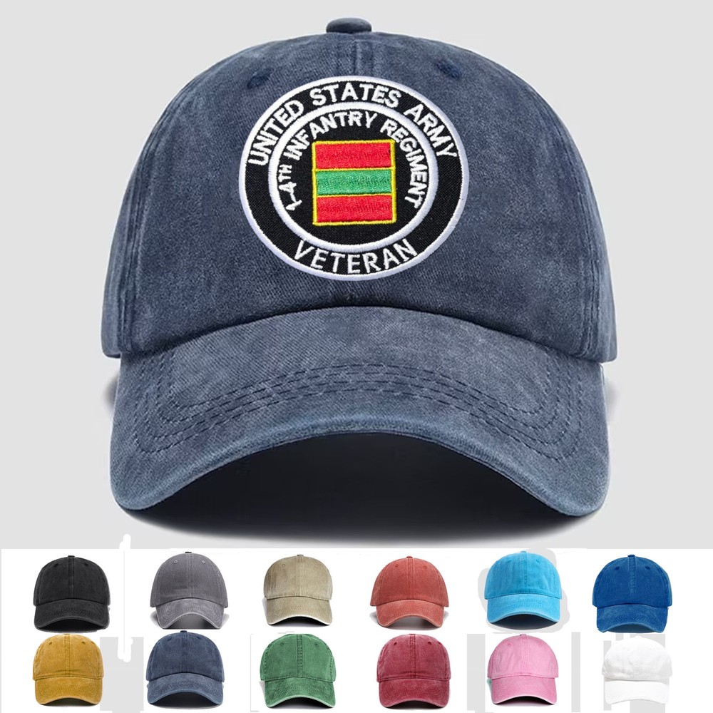 Custom Embroidered Hat US Army 1-4th Infantry Regiment Veteran, Trucker Hat