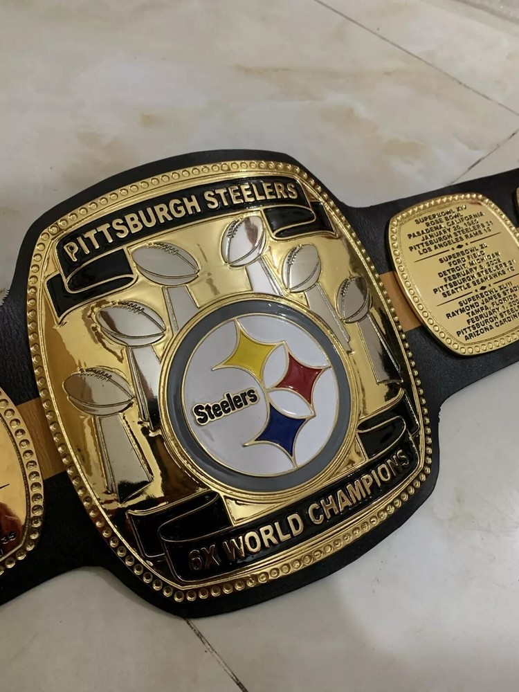 NFL Pittsburgh Steelers 8x World Champion Gold Plated 2mm Zinc Championship Belt