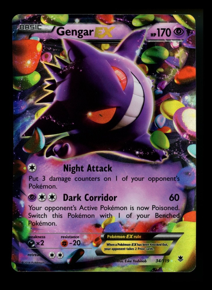 Gengar EX 34/119 XY Phantom Forces Holo Pokemon Card NM TCG