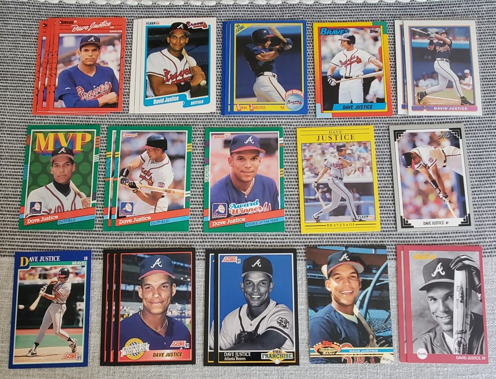 Dave Justice 170 Card Baseball Card Lot (97) Different