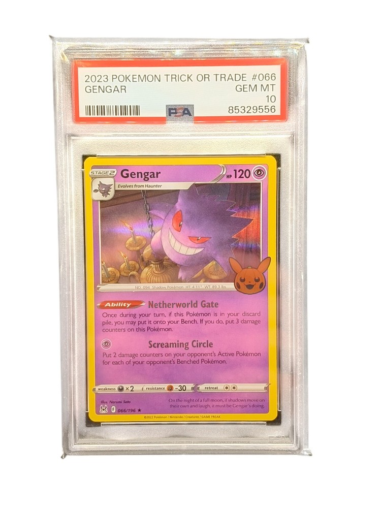 PSA 10 Gengar Holo 066/196 Trick or Trade 2023 Pokemon BOOster Pack